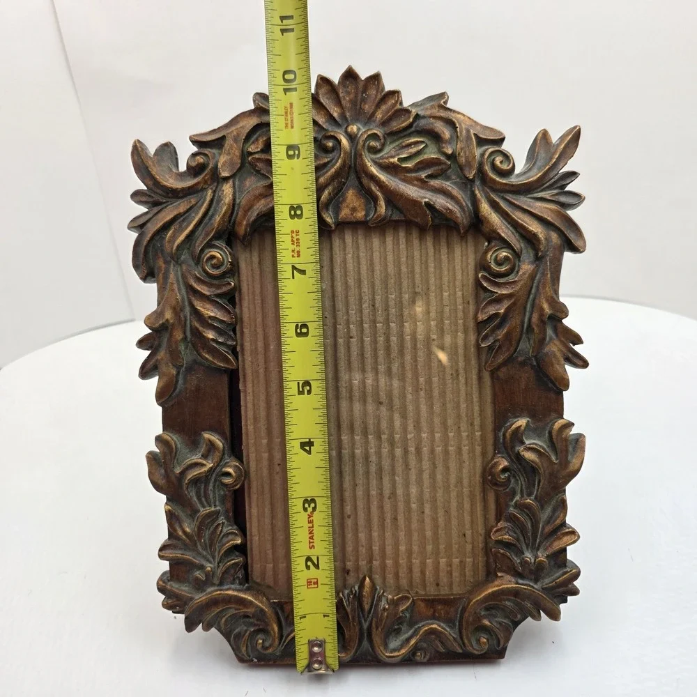 Ornate‎ Resin Picture Frame Bronze Gold Tone 8x10 Holds 4x6.5 Photo Portrait